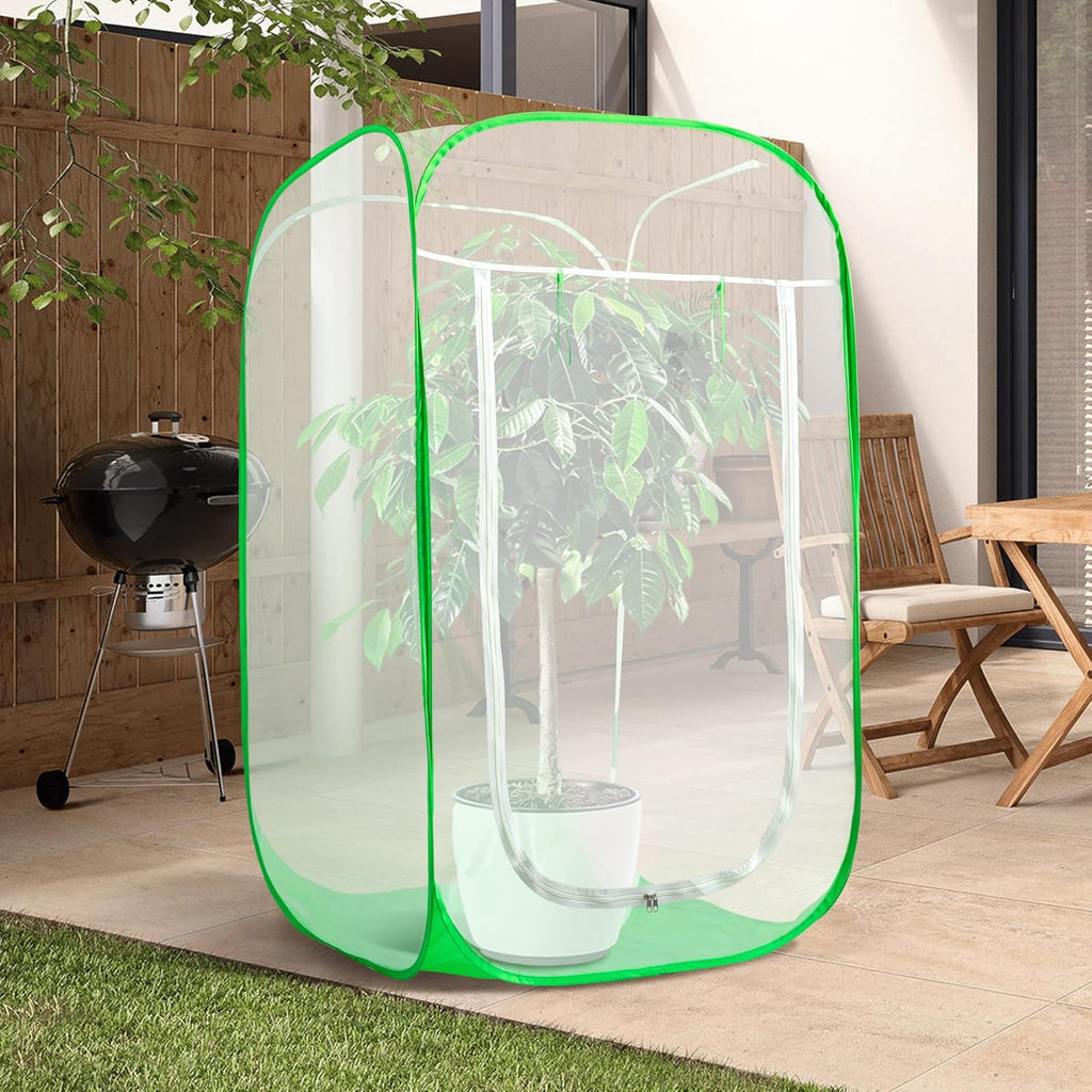 48" x 28" x 28" Pop Up Garden Mesh Plant Cover, Plant Protectors Mesh Plant Enclosure, Garden Net Cage Pest Protection