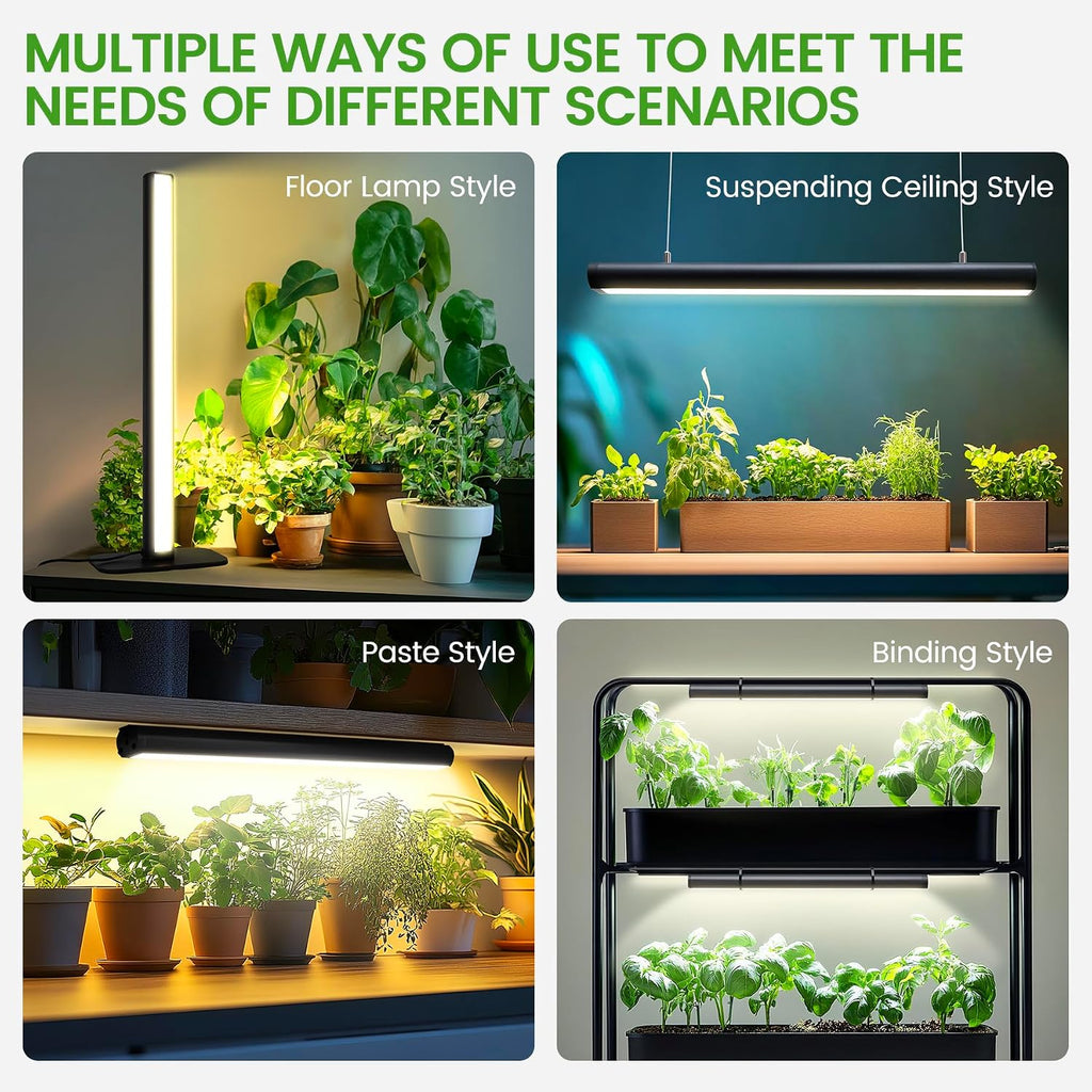 Grow Lights Indoor Plants, 20W 169 LED Full Spectrum with Timer | Hanging Plant Growth Light with Adjustable Dimmable