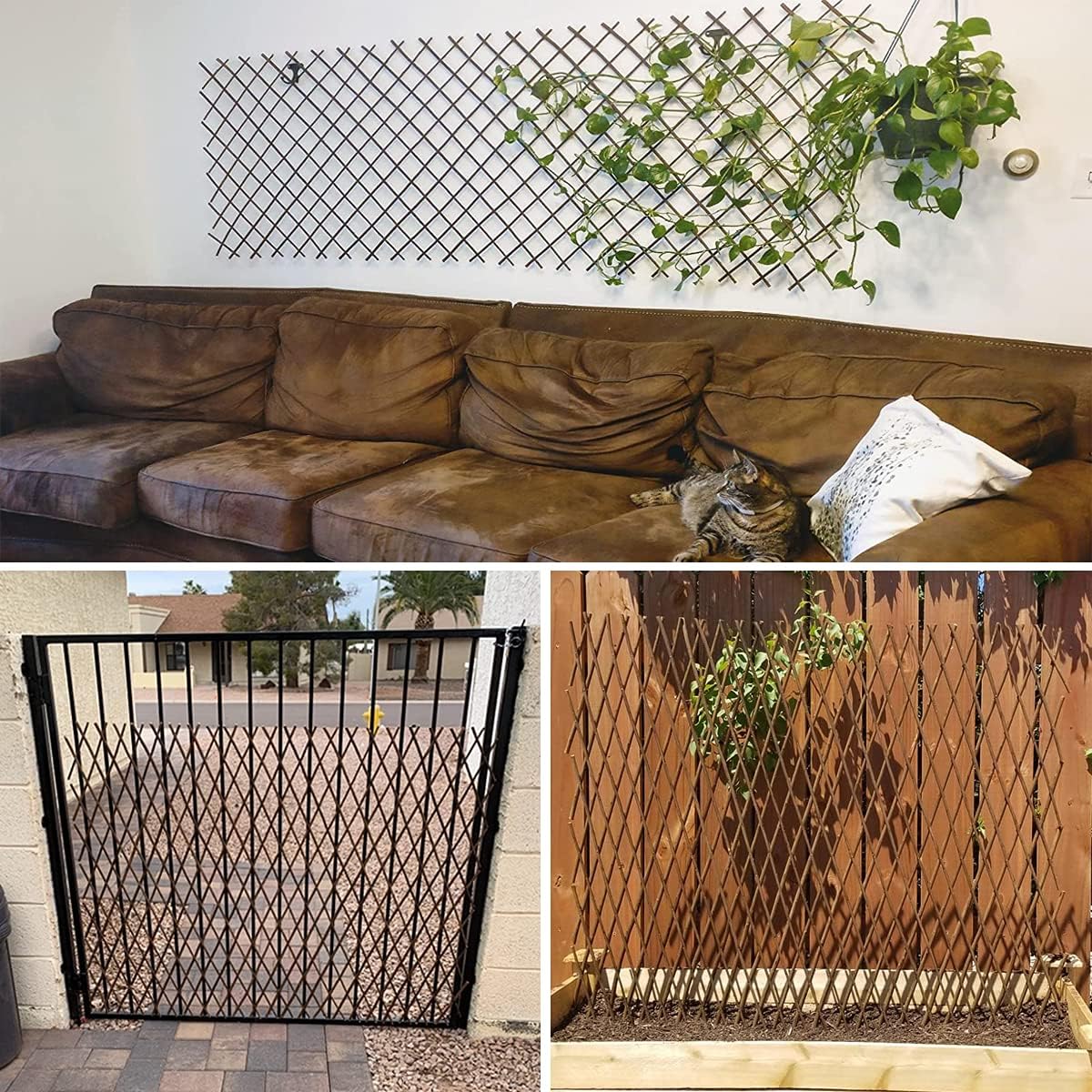 Expandable Willow Trellis for Climbing Plants Outdoors,Nature Garden Fence Lattice Panels for Outside Plant Support for