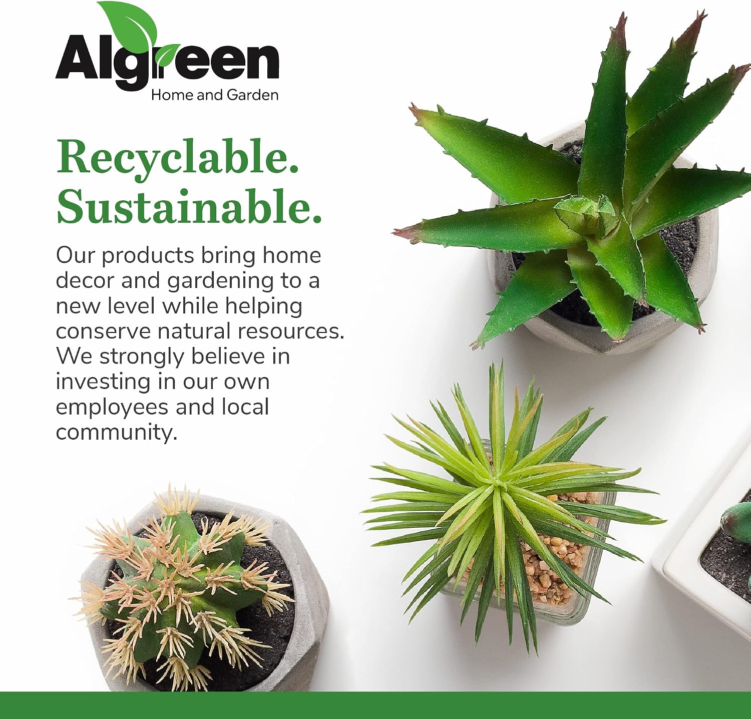 Algreen Products Acerra Composite Vase Planter with Drainage Hole, Decorative Texture, Removable Plug for Lawn and
