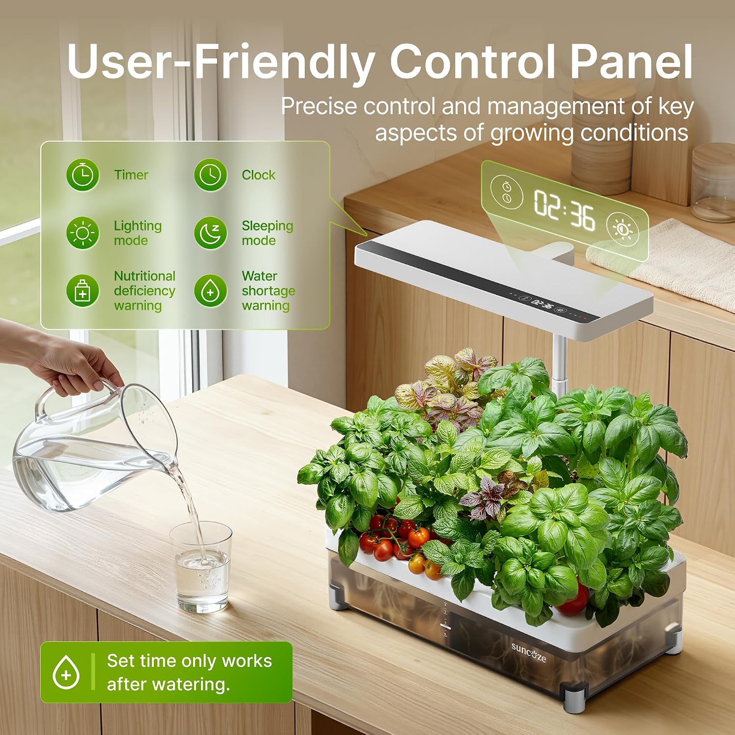 Hydroponics Growing System 13 Pods, with Dimmable Light | 4L Visible Water Tank, Adjustable Height to 12.8 in, Digital