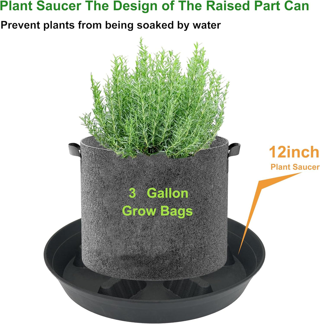 4 Pack Plant Saucer 12 inch, 8 10 14 17 inch, Plant Stand Plastic Plant Saucers for Indoors Outdoor, Heavy Duty Flower