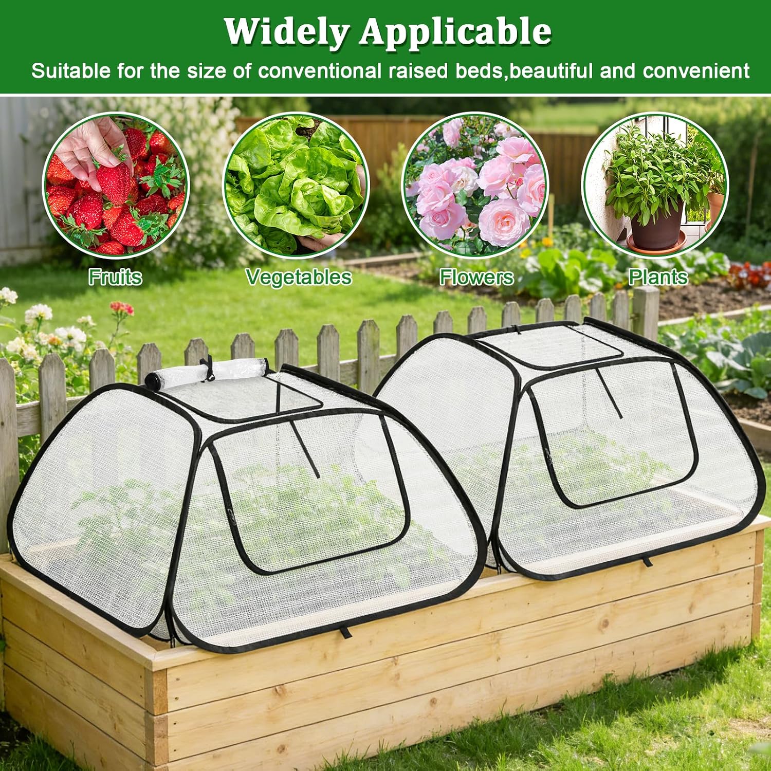 2 Pack Garden Covers for 6x3ft Raised Beds | Freeze Protection Greenhouse Cover for Raised Garden Beds Protecting
