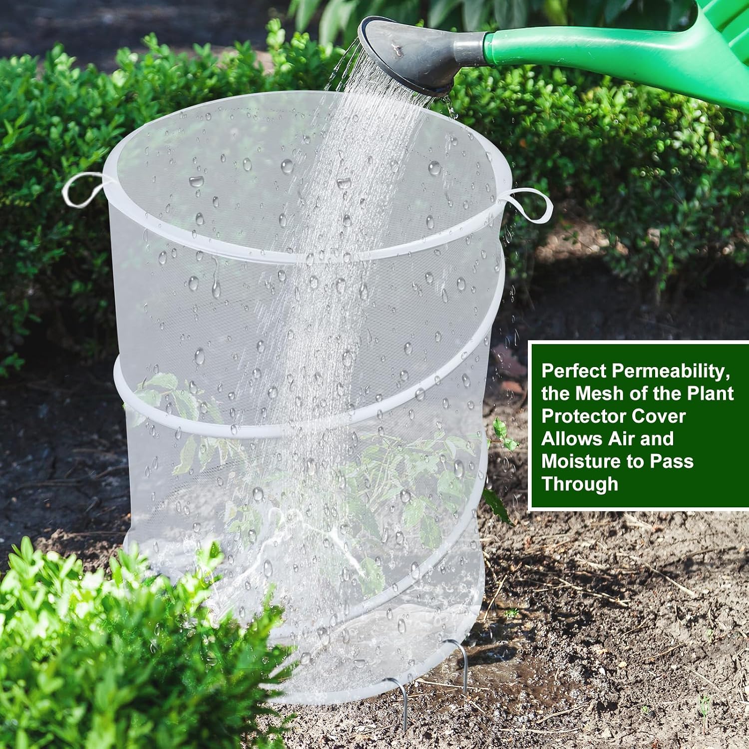 4 Pack Pop up Plant Covers Tent from Animals, 20"H X 13"D Insect Barrier Mesh Plant Guard Cover Net White Garden Plant