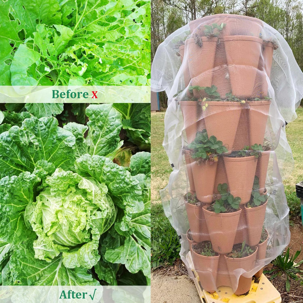 Garden Netting, Actgan Plant Cover 10x33FT Ultra Fine Mesh Netting, White Bird Netting Barrier Greenhouse Row Cover