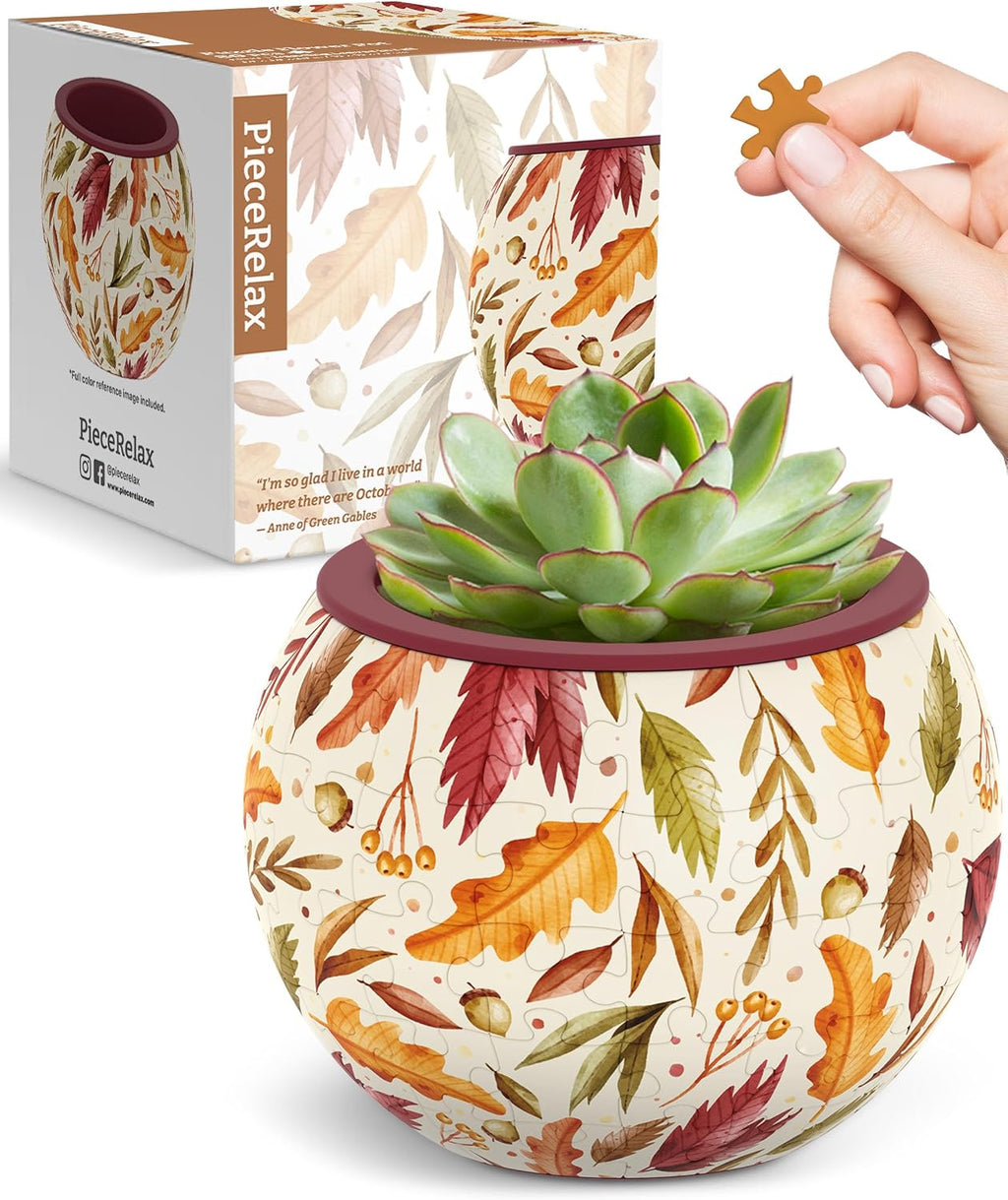 PieceRelax Unique 3D Puzzle Planter - 80 Plastic Pieces [K1108]