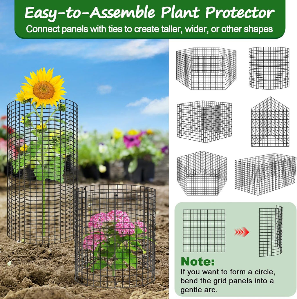 30 Pcs Plant Protectors from Animals, 16x12 Inch Large Metal Plant Cages Chicken Wire Cloche with Zip Ties and Stakes