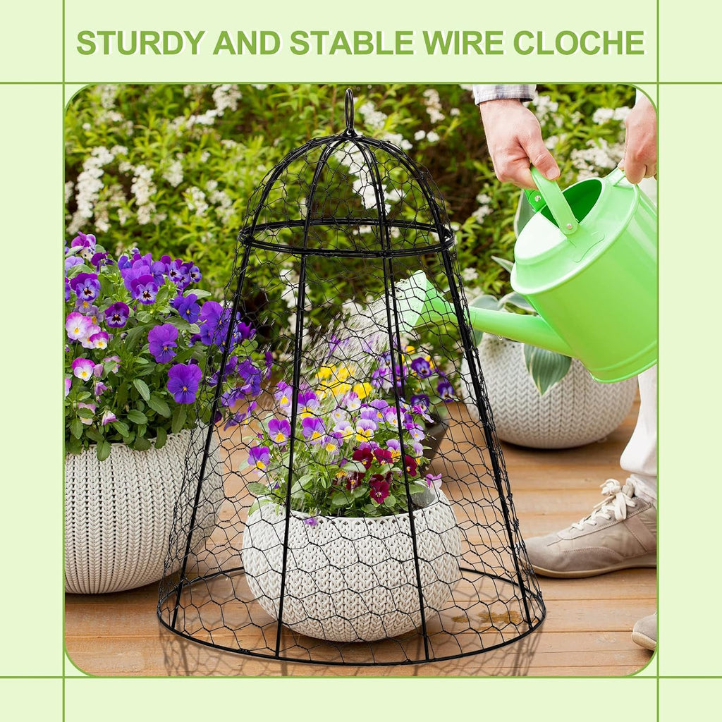 12 Pack Garden Chicken Wire Cloche, 12" W x 15.7" H Plant Protectors and Covers, Wire Garden Cloches from Animals