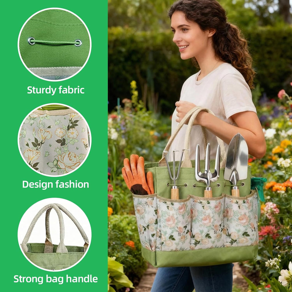10Pack Gardening Tools for Backyard Lawn Planting & Weeding | Stainless Steel Rust-Proof,Ergonomic Non-Slip Grip; Ideal