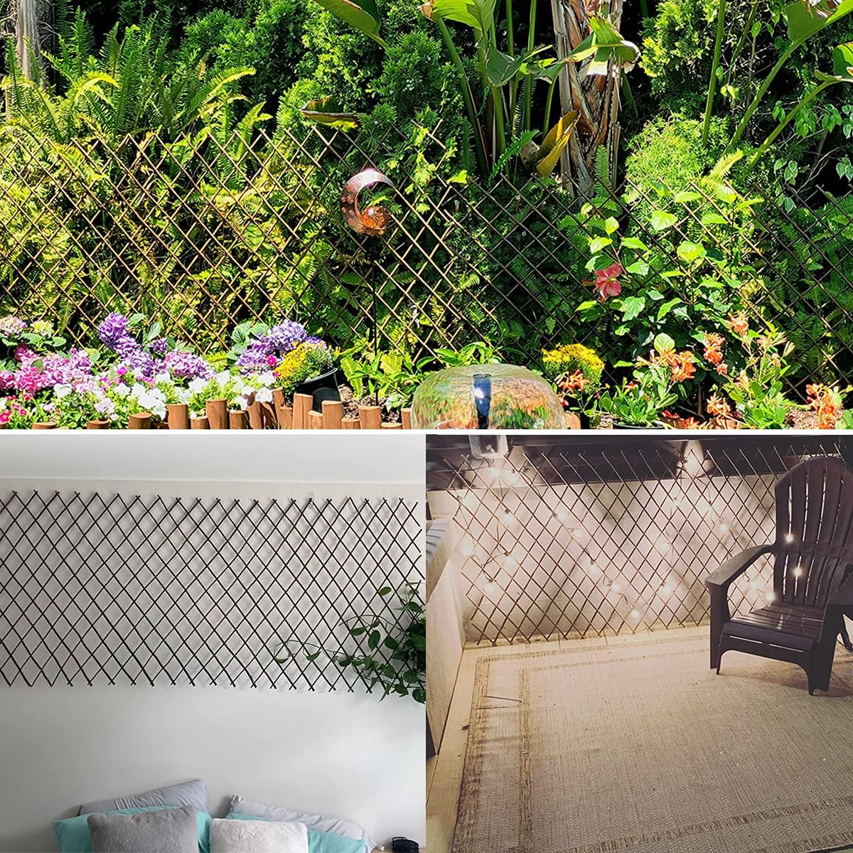 Expandable Willow Trellis for Climbing Plants Outdoors,Nature Garden Fence Lattice Panels for Outside Plant Support for