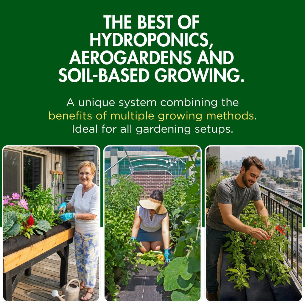 4x8 (32 sq ft) Raised Garden Bed Kit with Built-in Drip Irrigation Watering System – Flexible Fabric Grow Bag Planter