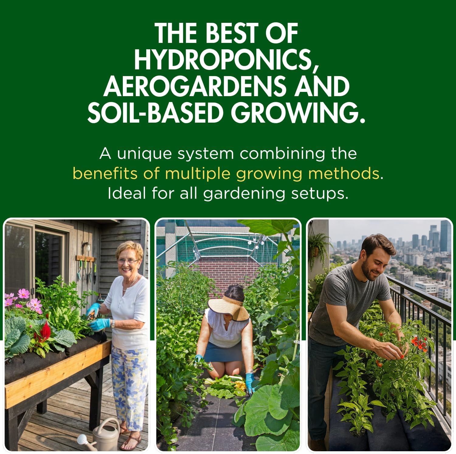 4x8 (32 sq ft) Raised Garden Bed Kit with Built-in Drip Irrigation Watering System – Flexible Fabric Grow Bag Planter