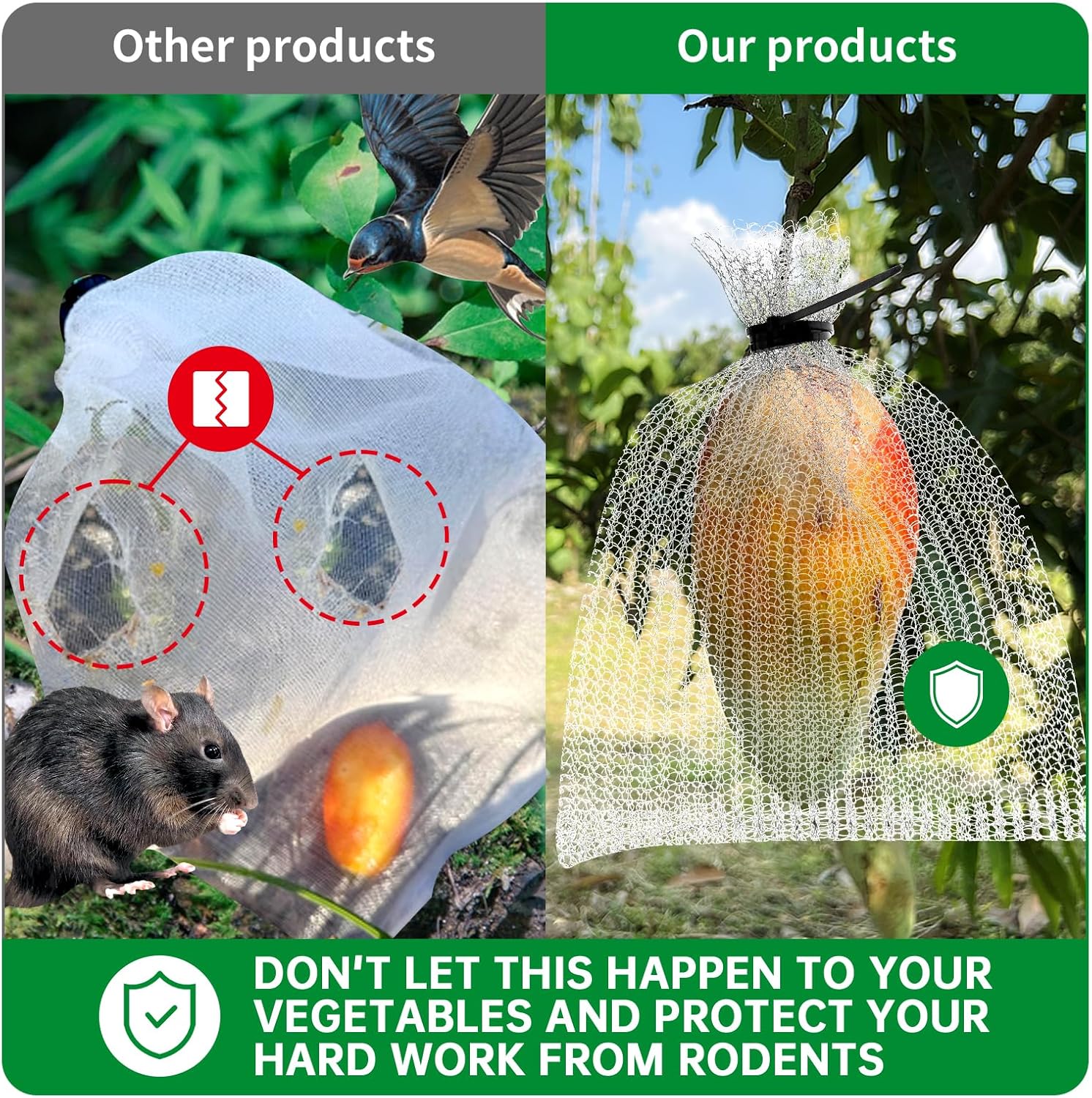 25Pcs 8 x 12 inch Fruit Protection Wire mesh Bags, 304 Stainless Steel Wire, Gophers Resistant Stainless Steel Mesh