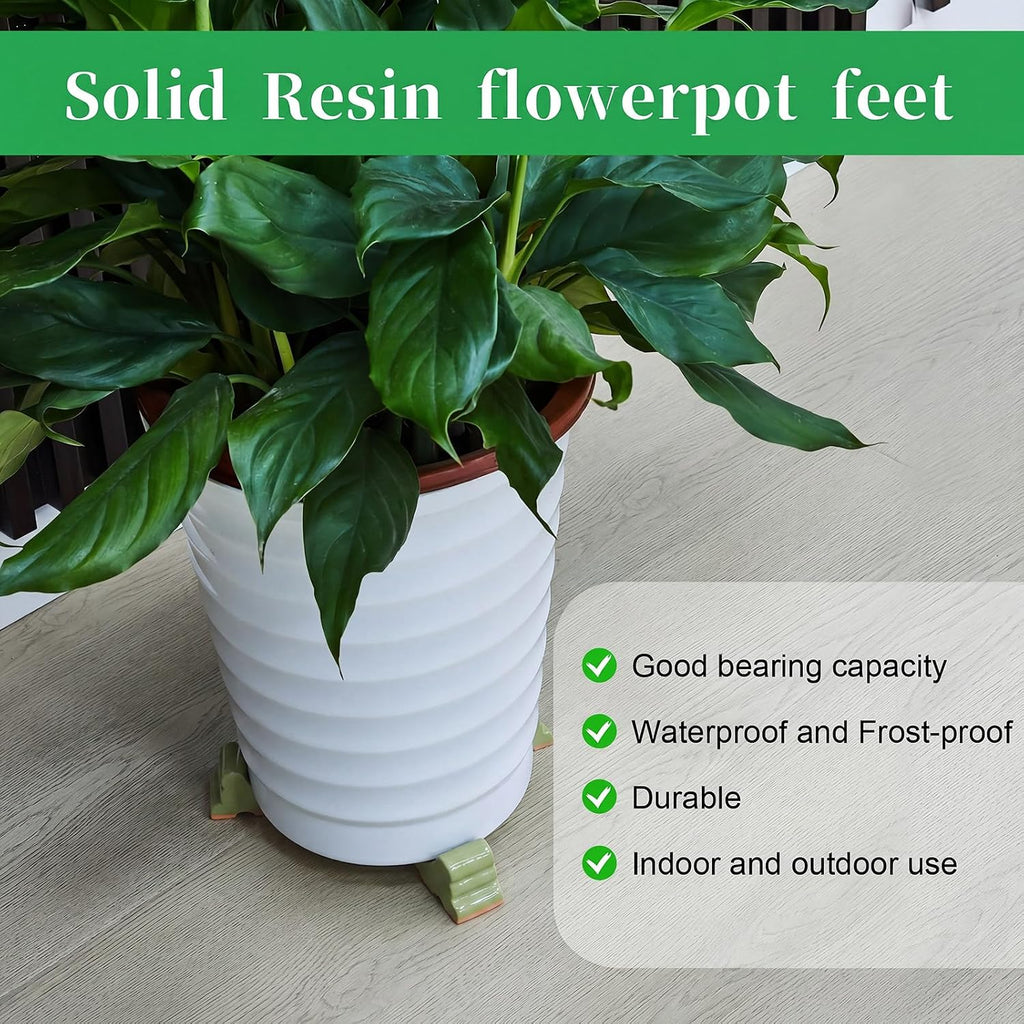 Kigeli 6 Pcs Resin Garden Pot Feet for Outdoor Planters 3 Inch Long 1.5 Inch Tall Flower Handmade Elevator Plant Feet