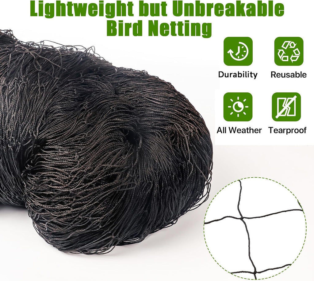 Bird Netting for Chicken Coop - 50x50ft Chicken Netting for Chicken Coop Roof, Poultry Net Coop Netting Cover, Hawk
