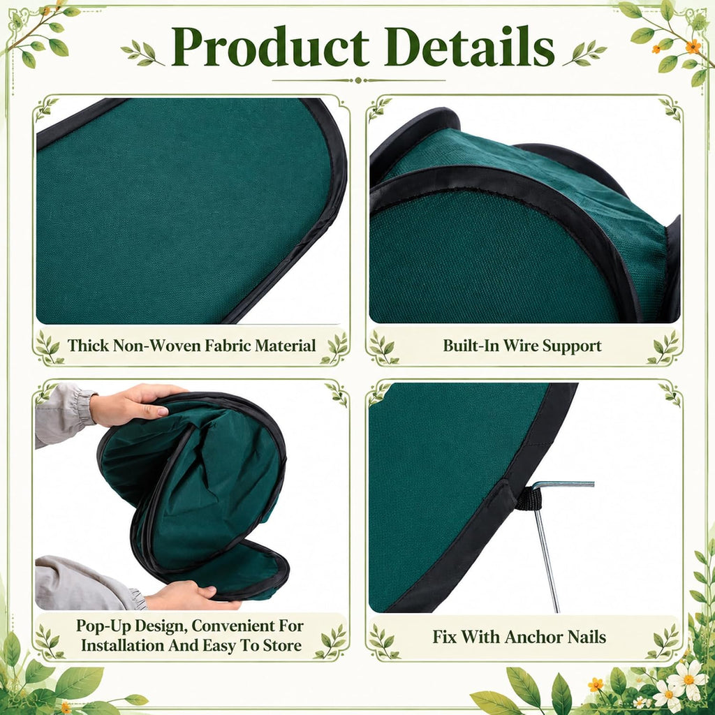 Pop Up Plant Cover Freeze Protection, Warm Winter Plant Protector Tent | 50'' x 16'' x 16'' Instant Shrub Frost Covers