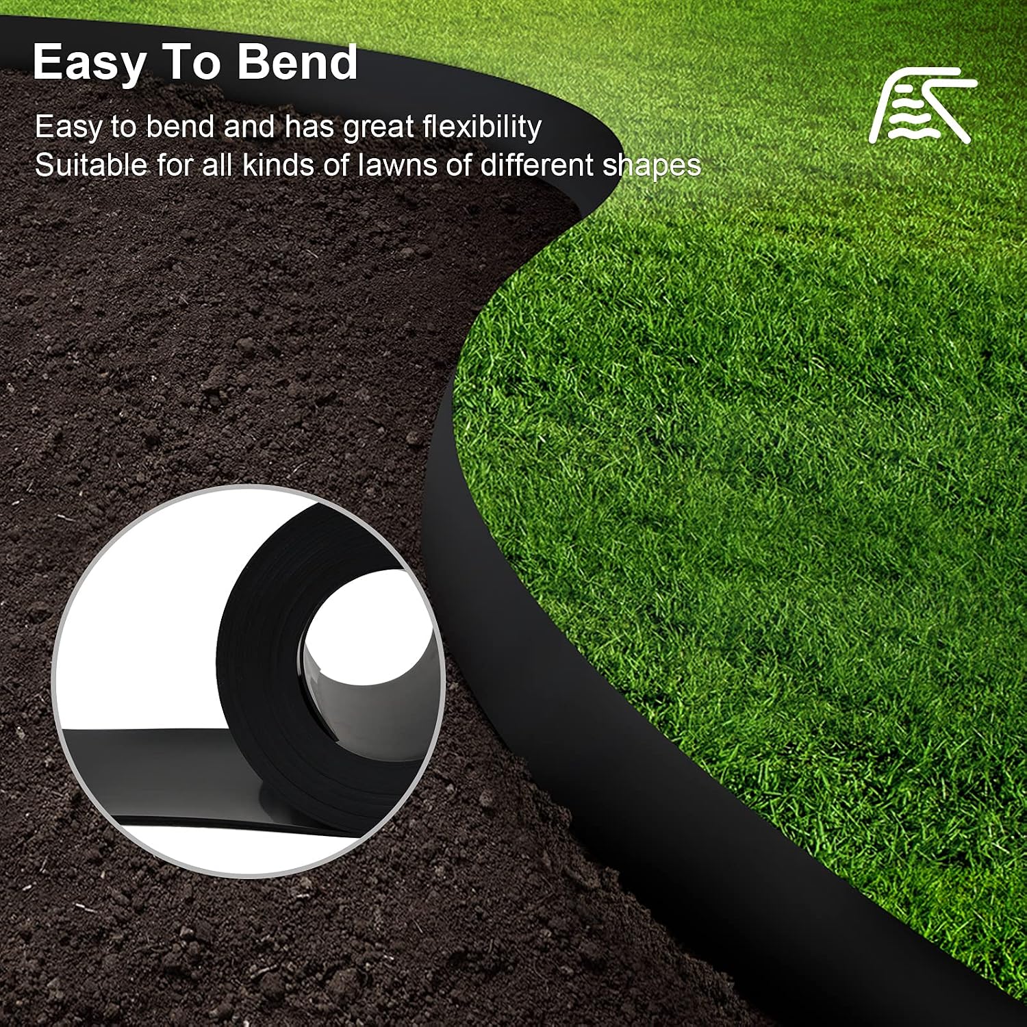 12 Gauge 40 Feet Grass Weed Barrier Landscape Edging 10 inch Depth Flexible Border Roll Lawn Landscape Garden Edging