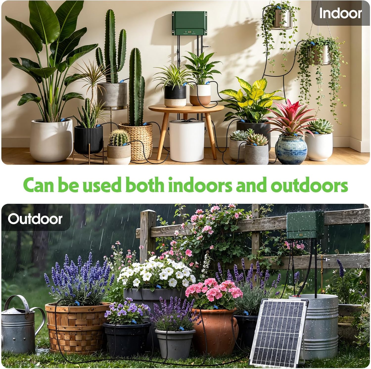 10W Solar Automatic Plants Watering System for Summer Garden Drip | Programmable Intelligent Pump Controller Kit with