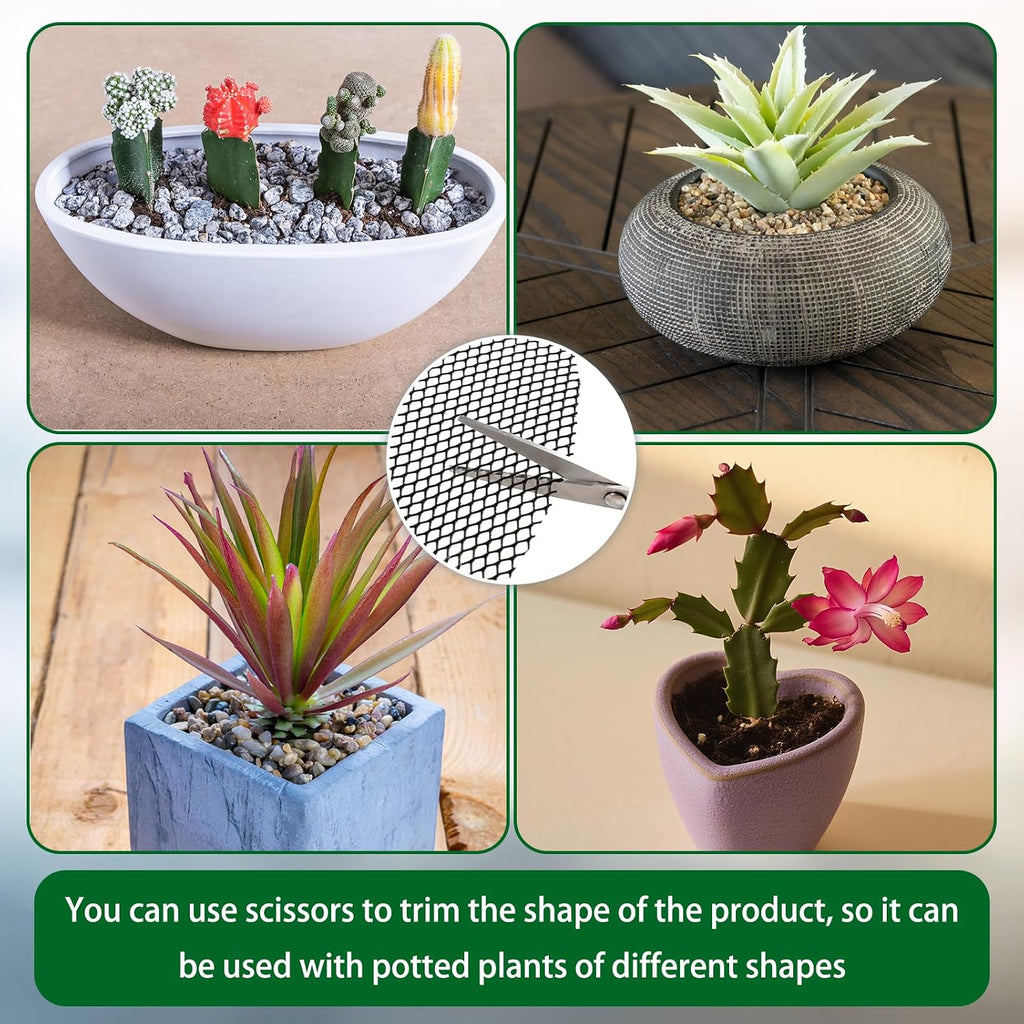 8Pcs Plant Pot Grids,15.8Inch Plant Pot Cover with 30 U-Shaped Nails, Cat Proof Protector for Potted Plants,Dig-Free