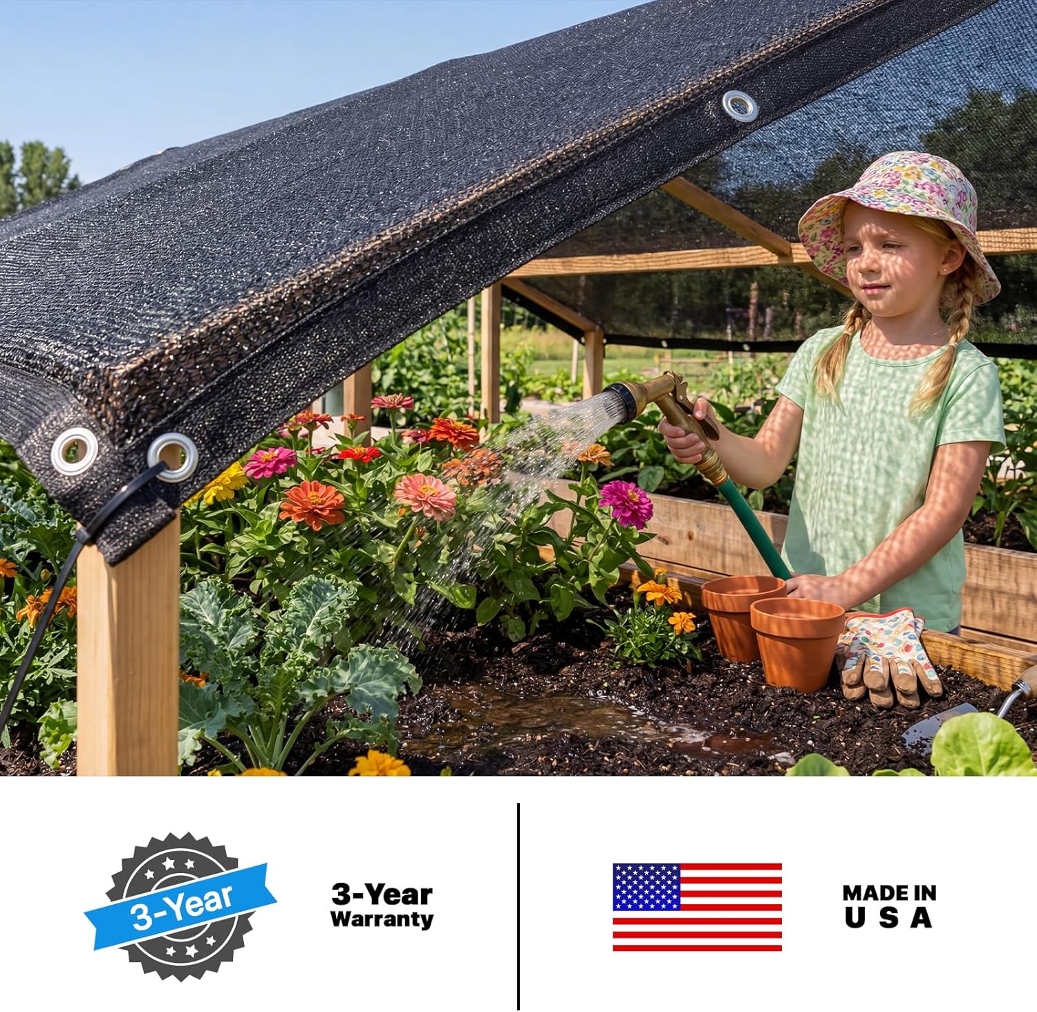 Royal Shade 30% Black Shade Cloth 10FT x 10FT Mesh Tarp with Grommets for Garden Patio, Plant Shading, Greenhouse