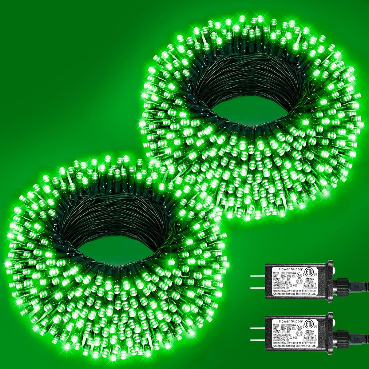 2 Pack Christmas Lights Outdoor, Total 200FT 600 LED Christmas Tree Lights