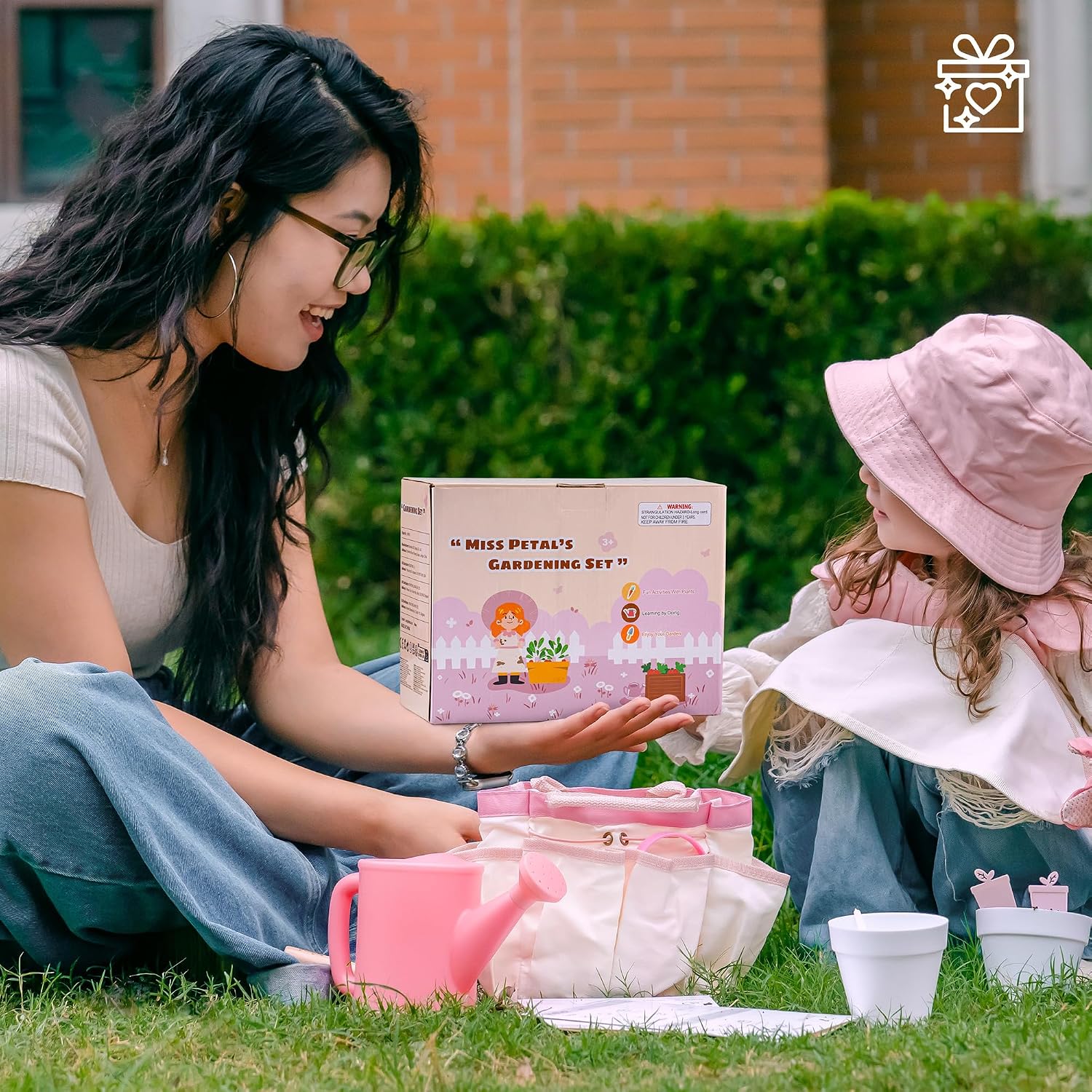 ROBOTIME Kids Gardening Set, 17PCS Kids Gardening Tools for Girls, Toddler Gardening Set with Hat, Apron, Gloves
