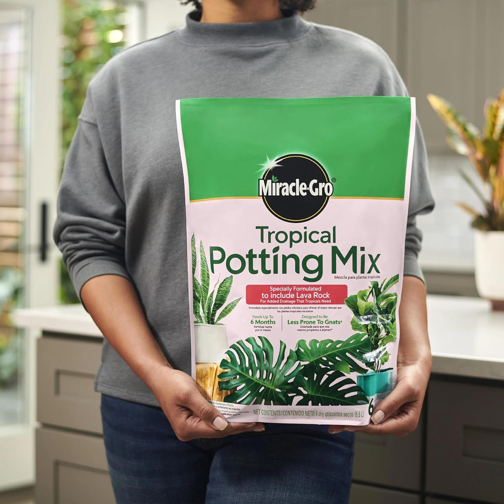 Gro Tropical Potting Mix, For Container Plants, Use with Snake Plants, Spider Plants, Pothos, Monstera, 6 qt., 3-Pack