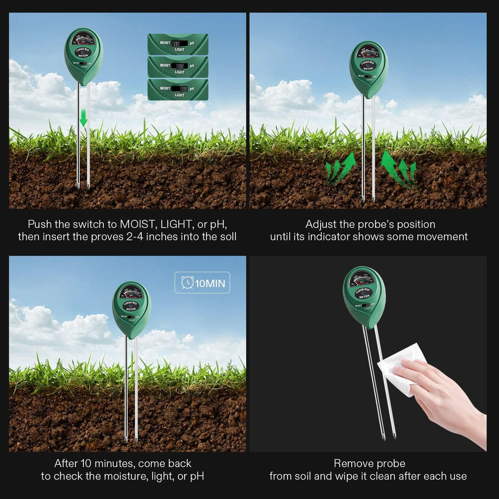 VIVOSUN 2 Pack Durable Waterproof Seedling Heat Mat Warm Hydroponic Heating Pad 10 x 20.75 Inch, Soil Tester, 3-in-1