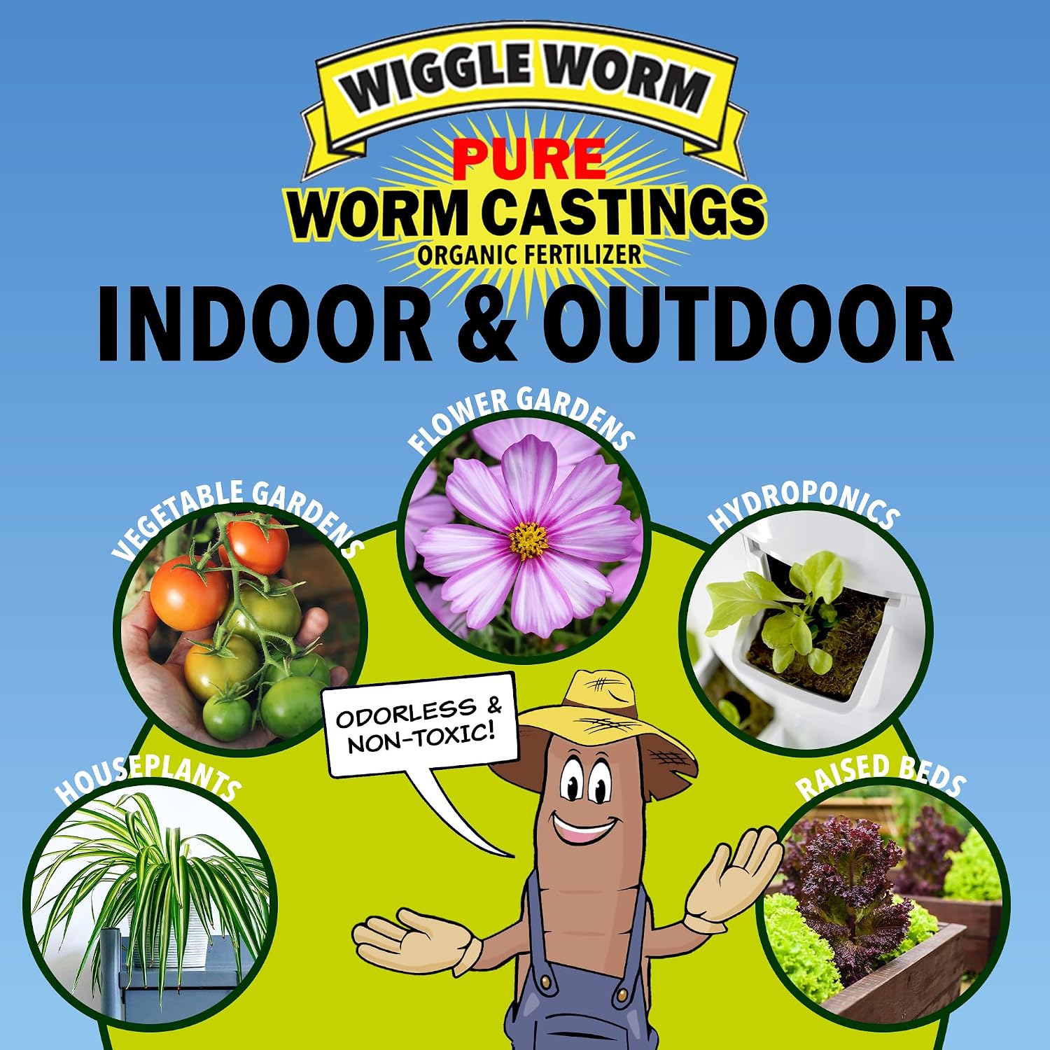 Wiggle Worm 100% Pure Organic Worm Casting Fertilizer, 4.5lb (Pack of 2) | Mineral-Dense Formula Improves Soil