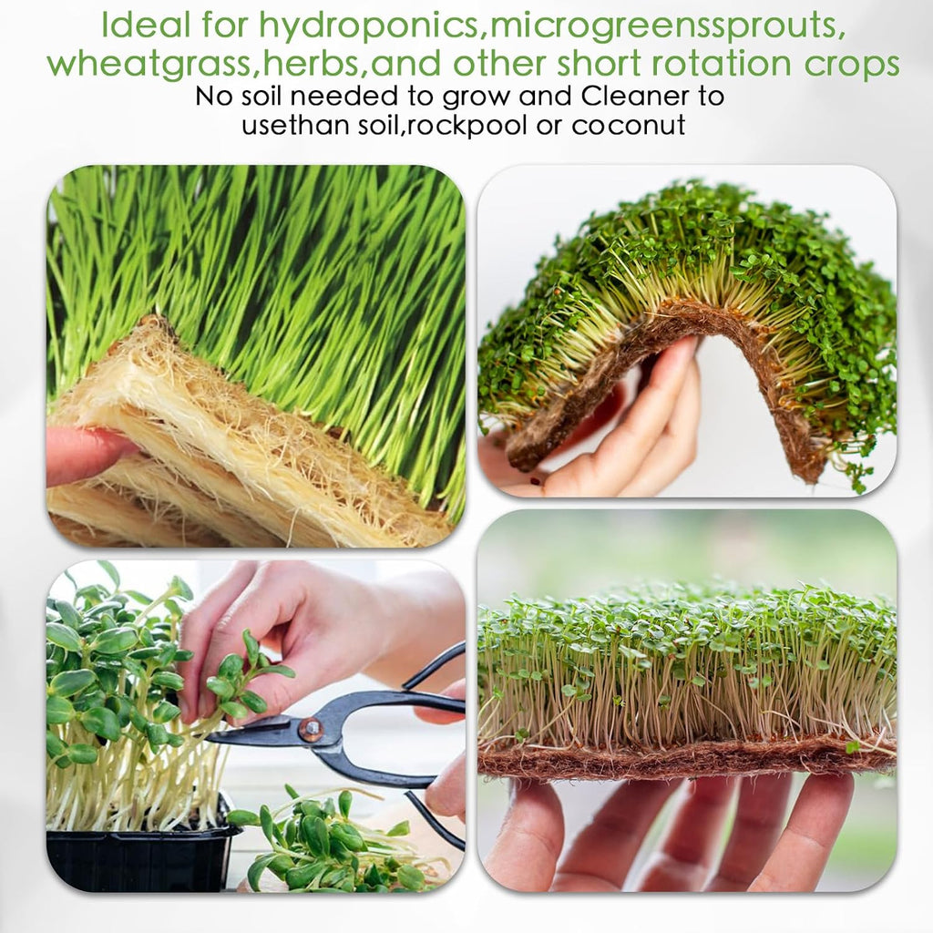6 Pack Microgreens Growing Kit, Microgreens Trays for Indoor Gardening | 6 reusable trays, 12 hemp fiber grow mats