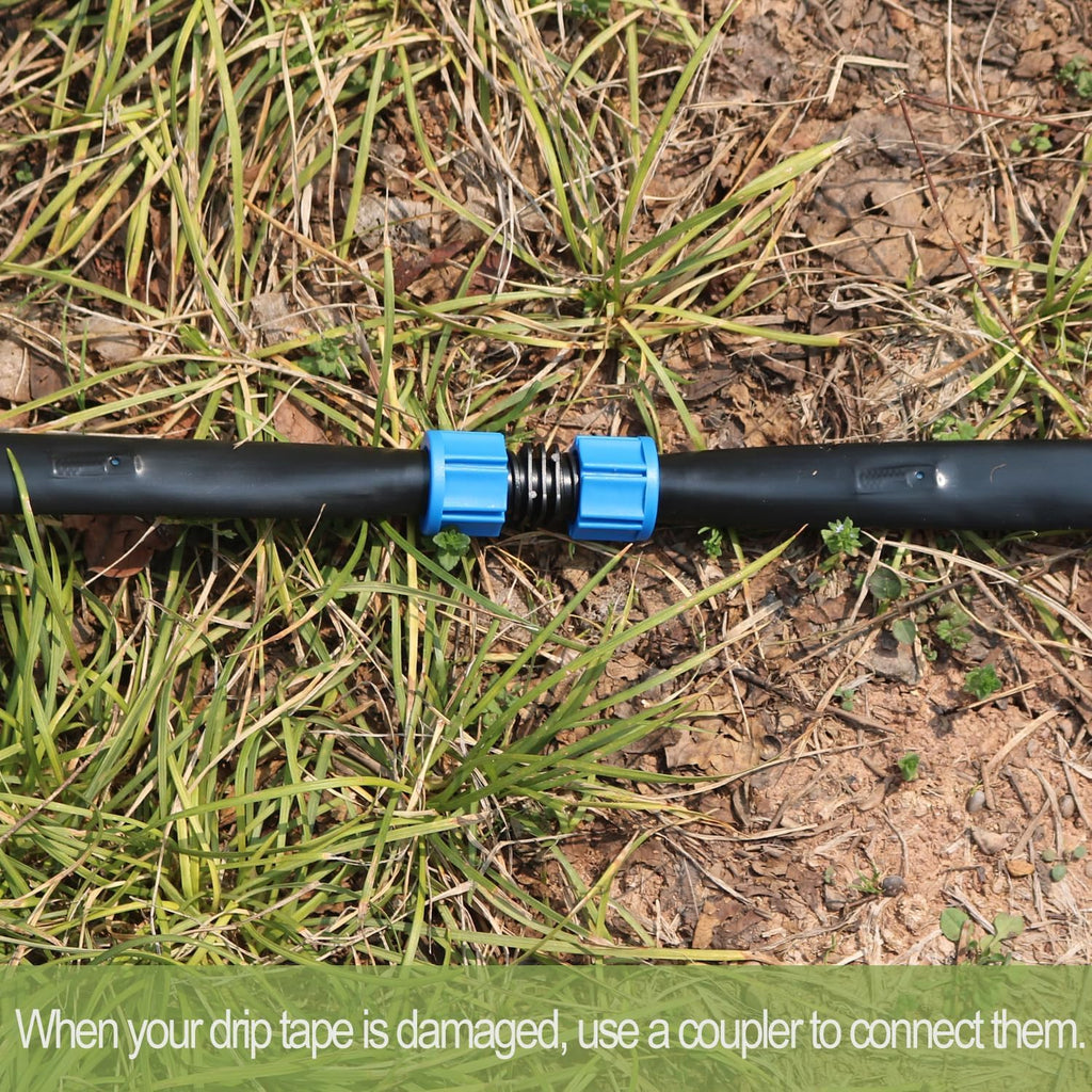 105PCS 5/8" Drip Irrigation Tape Connector Fitting Kit Include 50PCS Connectors,50PCS Tape Row Ends,5PCS Irrigation