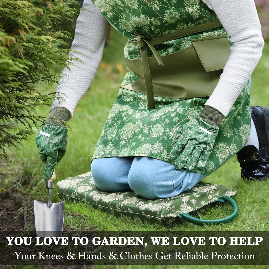 Gardening Foam Kneeling Pad Set, Gardening Gifts for Women Gardeners, Elegant Pattern Garden Knee Pad Set, Charming