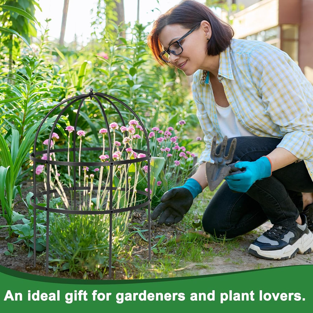 1 Pcs Jardin Bird Cage Plant Support 24" H Large Sturdy Grow-Through Flower Support Peony Cage Climbing Plant Support