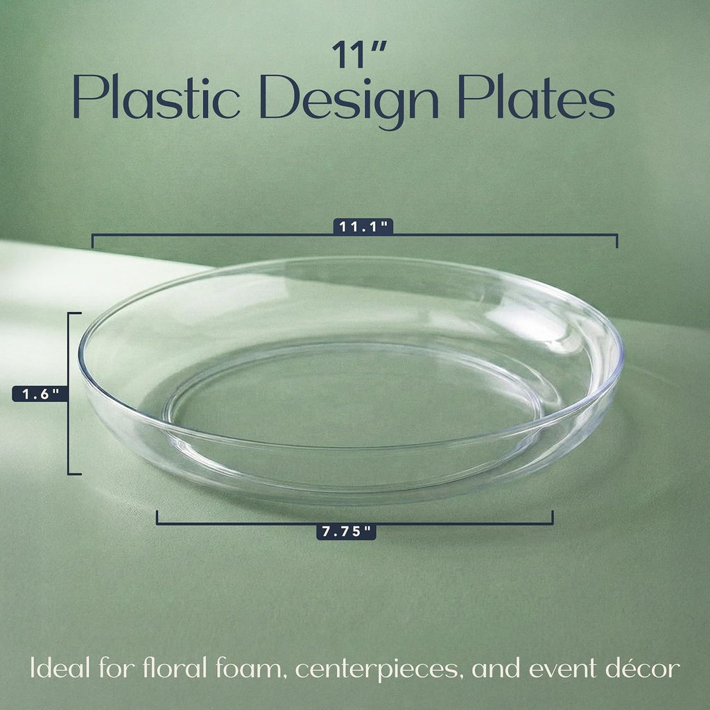 Royal Imports Clear Plant Saucer, Floral Plastic Plates Plant Tray 11" 6pk | Plant Saucers for Indoors Heavy-duty