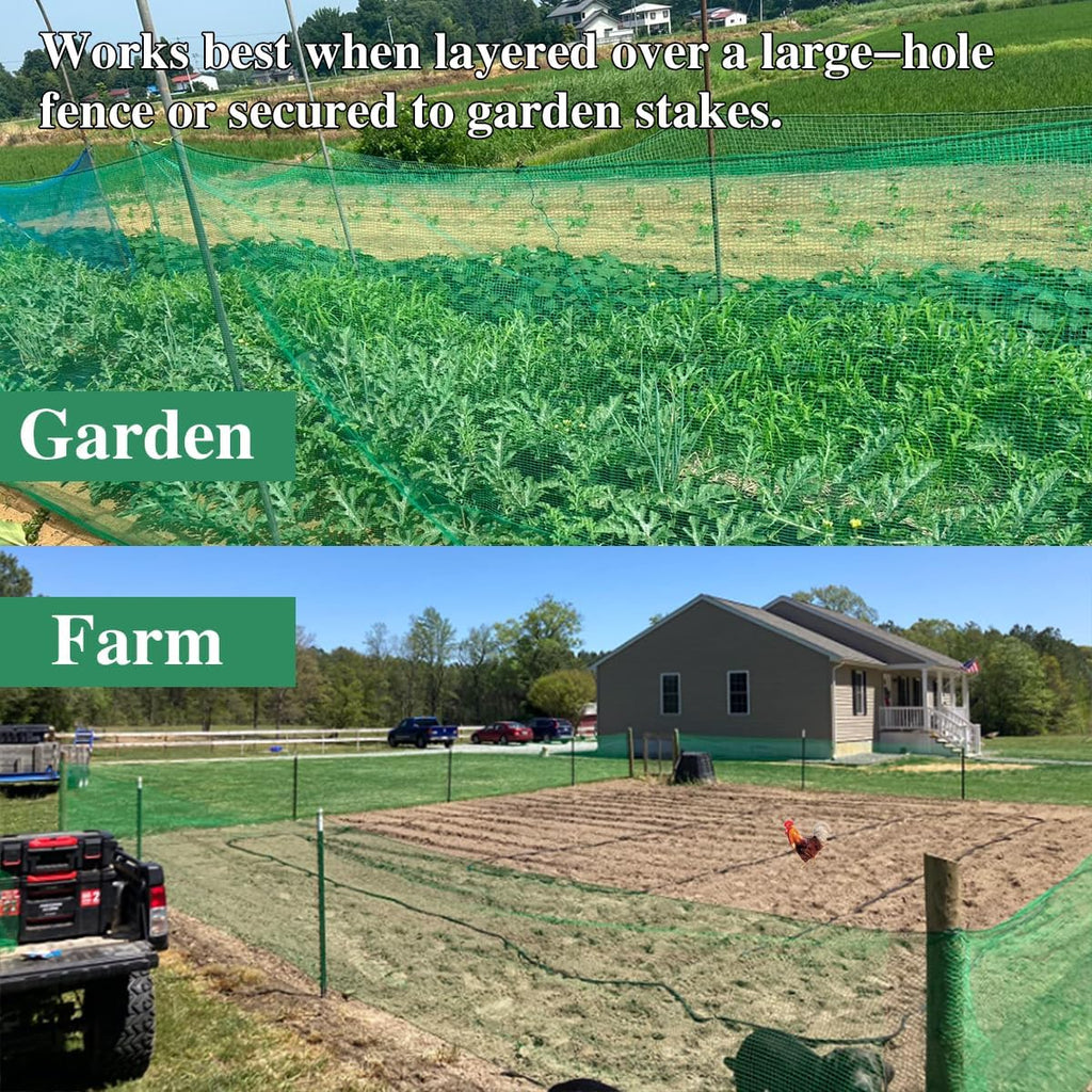Garden Fence 4 x 100 FT,0.4" Mesh Plastic Fencing,50PCS Zip Ties | Deer Fence Temporary Fence Snow Fence Safety