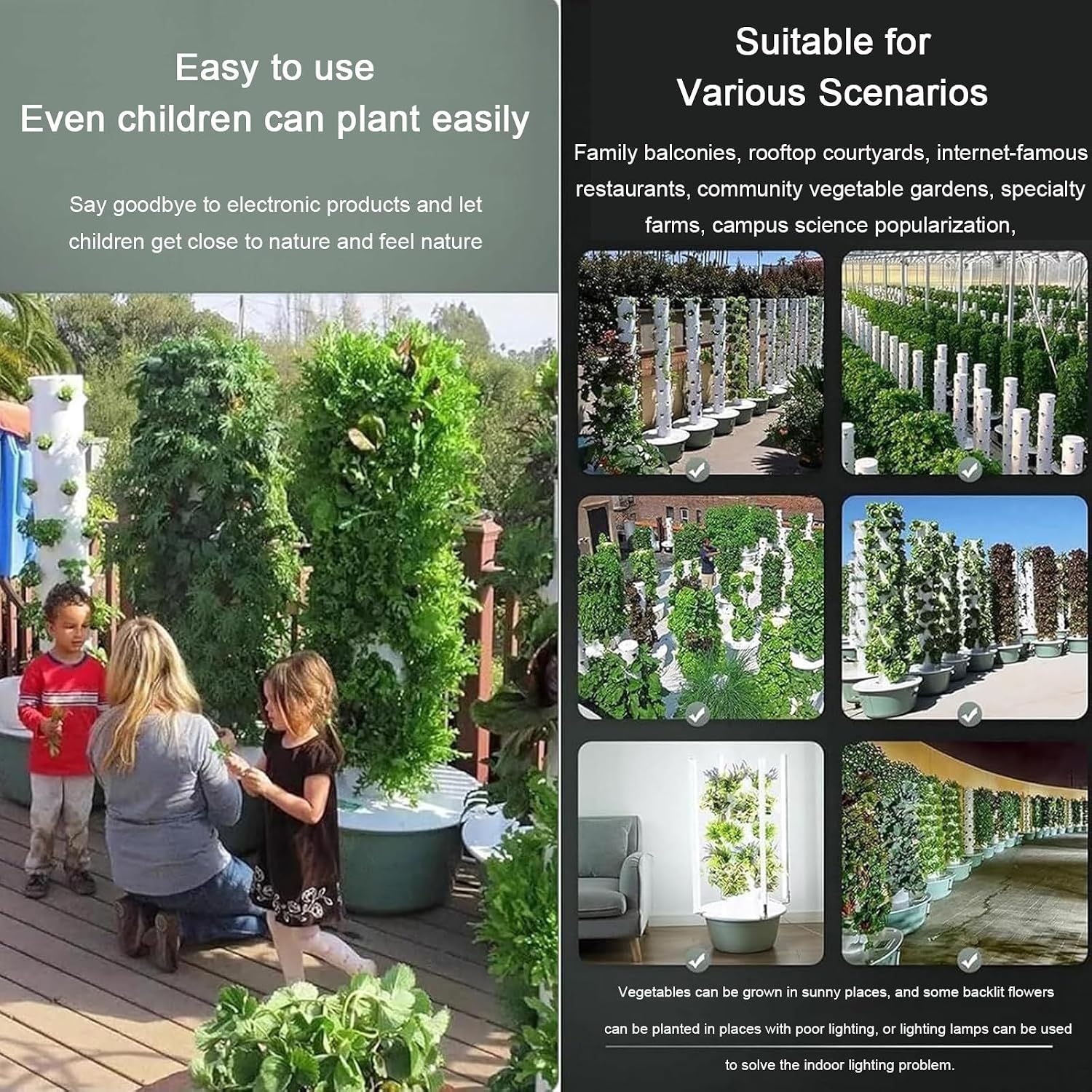 Vertical Hydroponic Grow Tower Aeroponic Tower for Fruits and Vegetables,Hydroponics Growing Kits,for Your Home