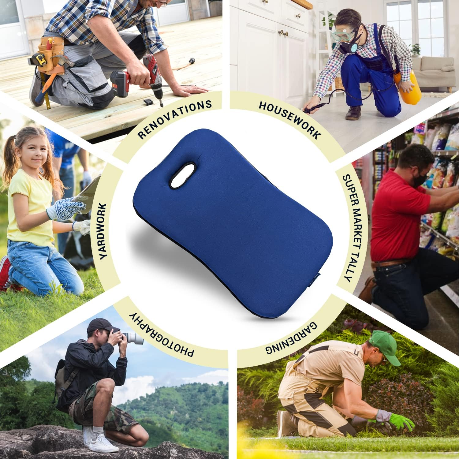 Extra Thick Knee Pad, Garden Kneeling Pads Gardening Yoga Baby Bath Exercise Flooring Cleaning Kneeler, High-Density
