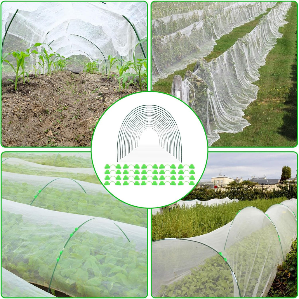 161 PCS Greenhouse Hoops Kit 7 FT Garden Tunnel Hoops for Raised Beds | DIY Grow Tunnel Frame, Garden Netting Support