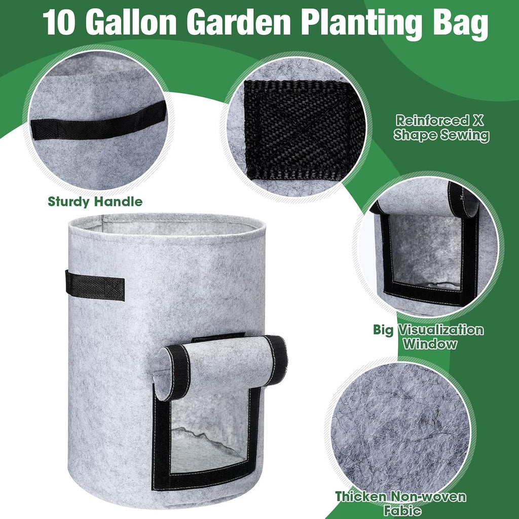 12 Pack Potato Grow Bags 10 Gallon 7 Gallon Garden Planting Bag with Flap Vegetable Grow with Handles and Harvest