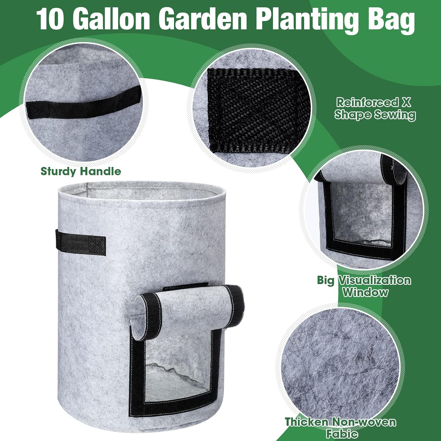 12 Pack Potato Grow Bags 10 Gallon 7 Gallon Garden Planting Bag with Flap Vegetable Grow with Handles and Harvest