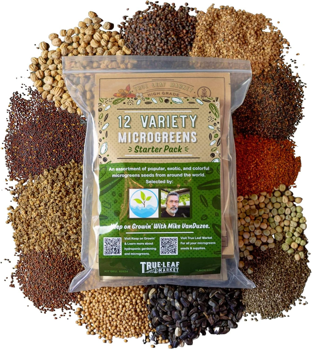 Mountain Valley Seed Co 12 Variety Pack Microgreens Seeds Kit Broccoli Seed | Sprouting Plus Purple Radish, Beet