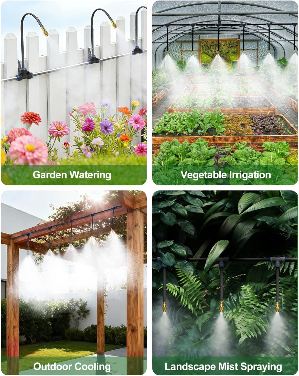 Drip Irrigation System 200FT 5/16", 2026-Upgrade Garden Sprinkler Kit with 32PCS 360° Adjustable Copper Nozzles