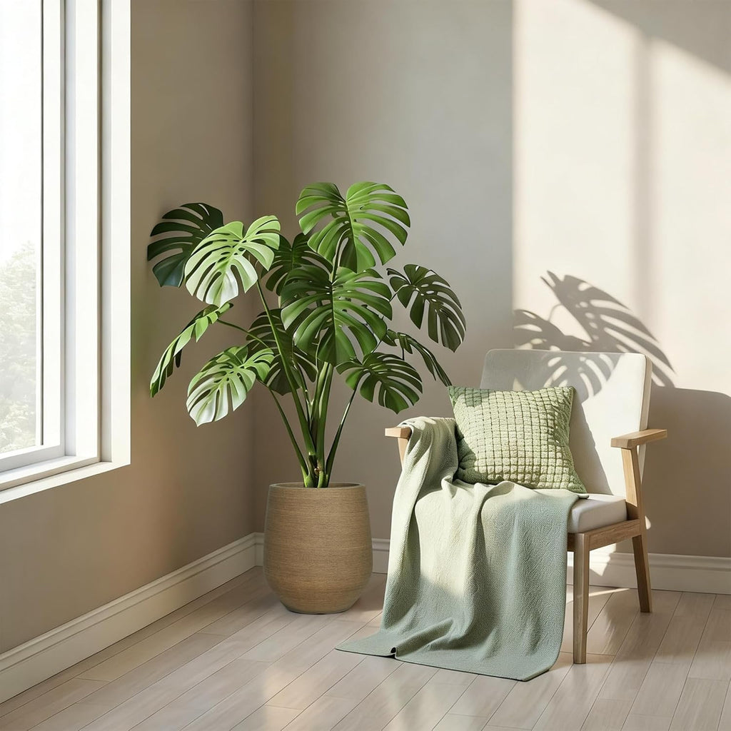 11.8" H Wood-look Plastic Tapered Planters with Drainage Holes and Plug | Indoor/Outdoor Use, UV/Weatherproof