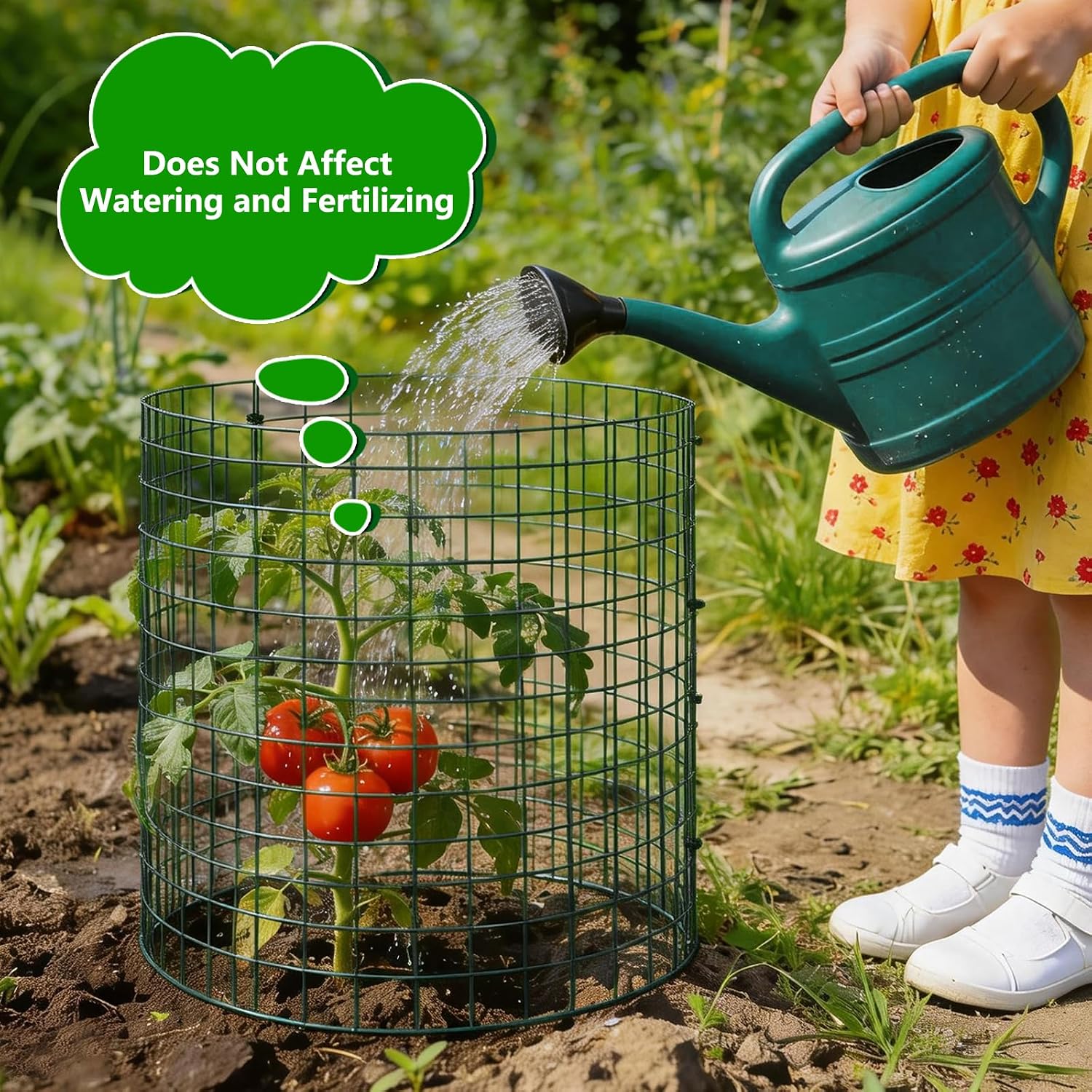 8 Pack Plant Protectors from Animals, 12x16 Inch Metal Garden Cages | Stakes & Zip Ties Included Plant Protection