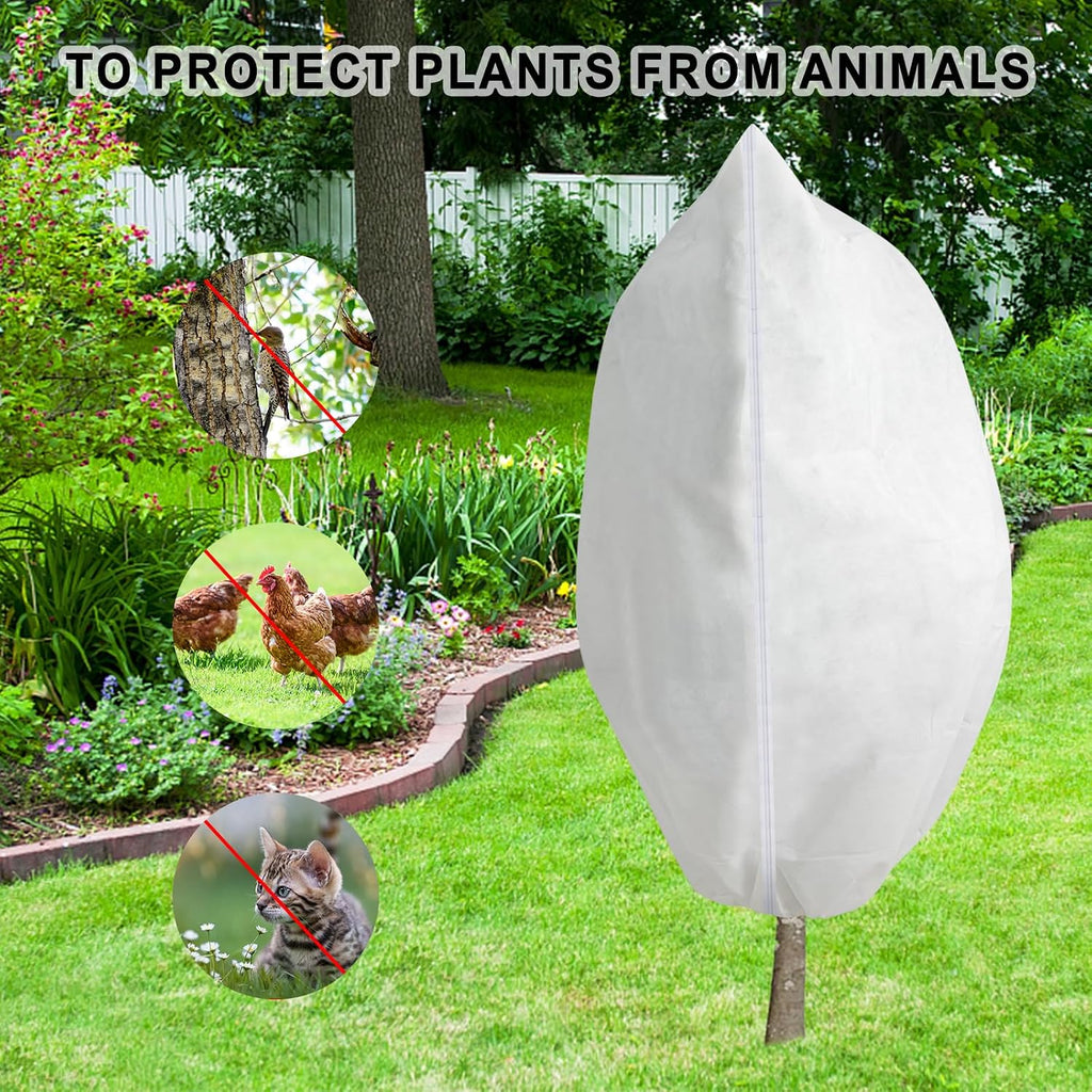 Rohuis Plant Covers Freeze Protection Winter, 2 Packs 95" Hx79 W 2.82oz Huge Tree Blankets Frost Cloth for Outdoor