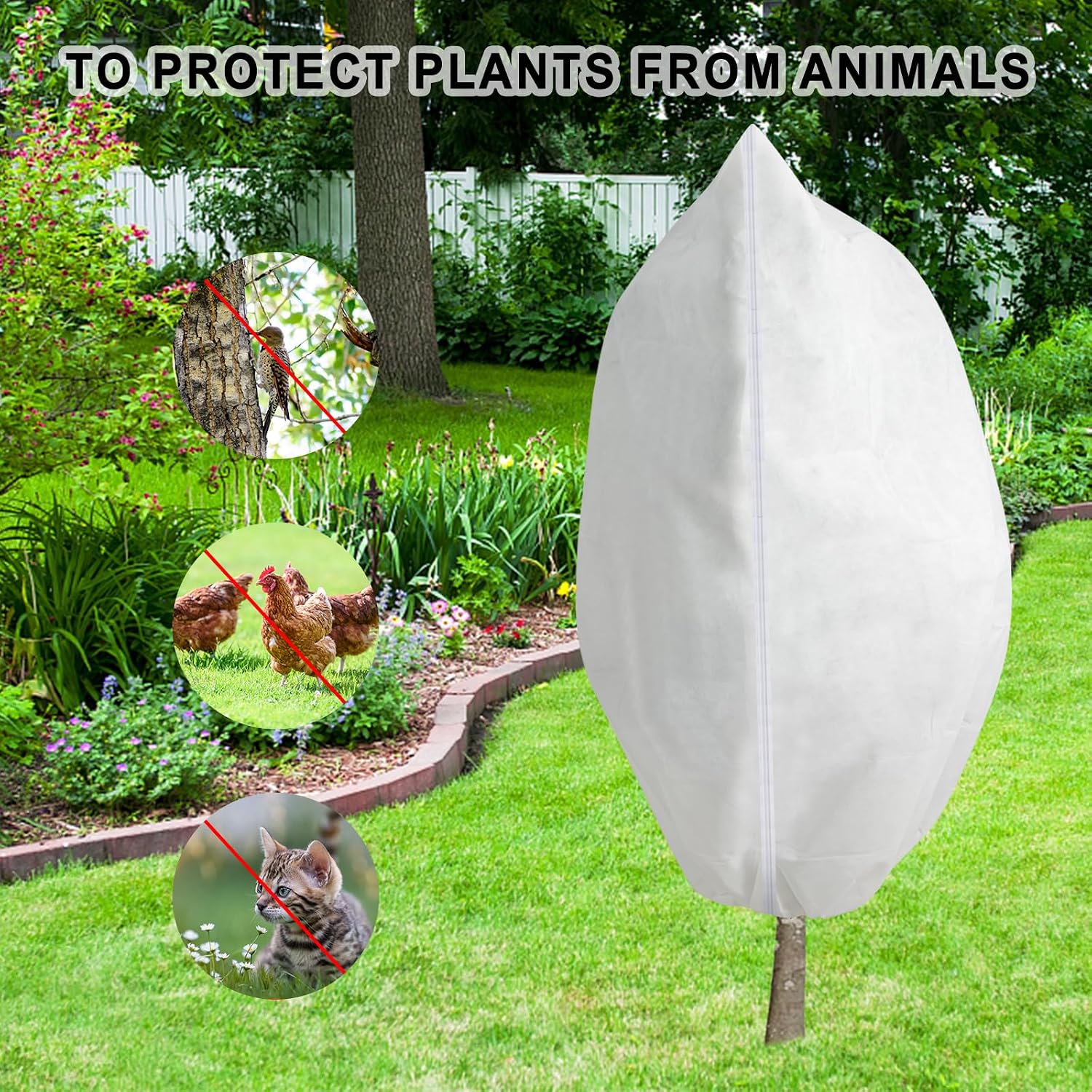 Rohuis Plant Covers Freeze Protection Winter, 2 Packs 95" Hx79 W 2.82oz Huge Tree Blankets Frost Cloth for Outdoor