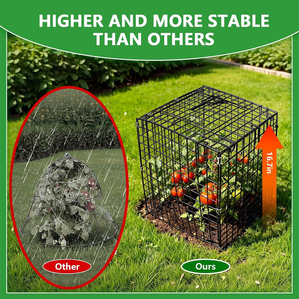 Metal Plant Cages for Outdoor Plants, Garden Cloches for Plants Rustproof | Heavy-Duty Rustproof Metal,Durable plant