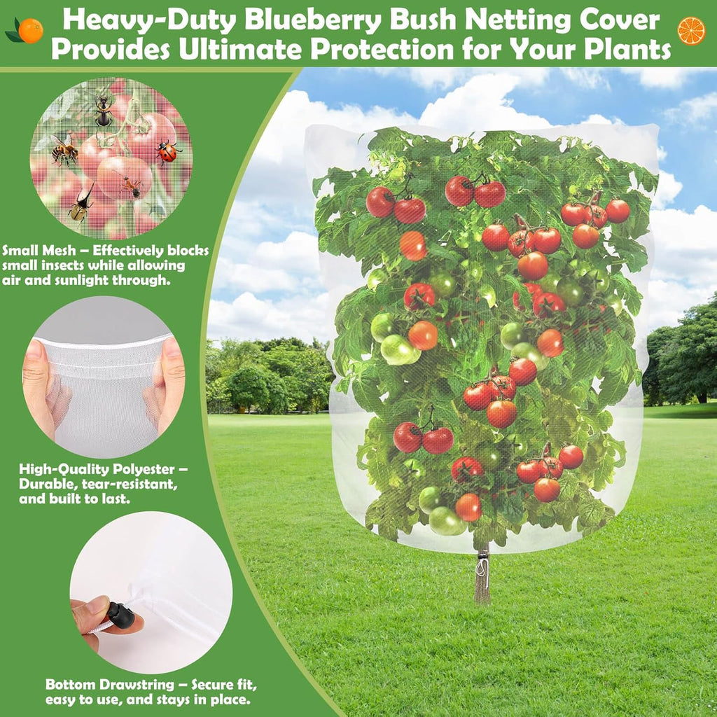 4Ft x 6Ft Blueberry Bush Netting Cover,Bird Netting for Blueberry Bushes | 4 Pack Garden Netting Insect Pest Barrier