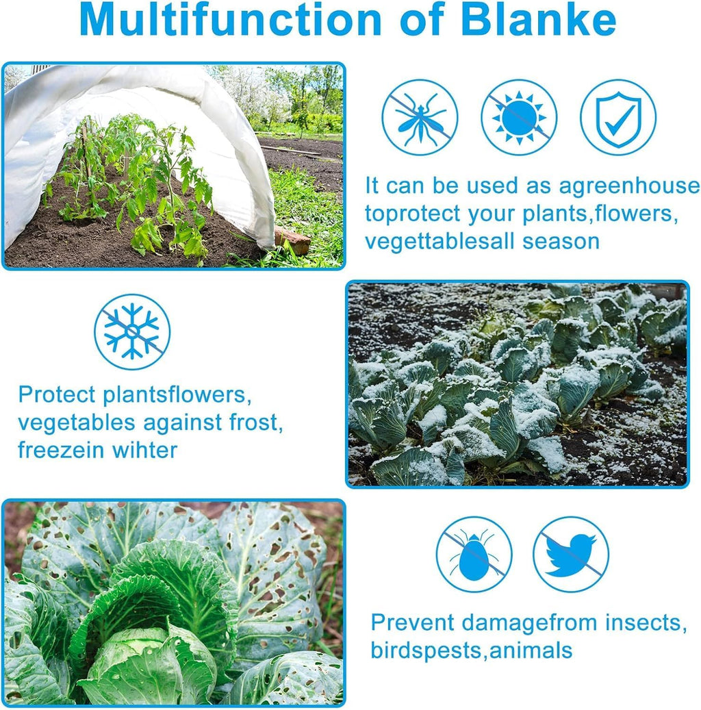 NONMON 2 Pack Plant Covers Freeze Protection 10 x 30FT 1.2oz Frost Cloths | 2.2oz Trees Covers Frost Blanket Plant