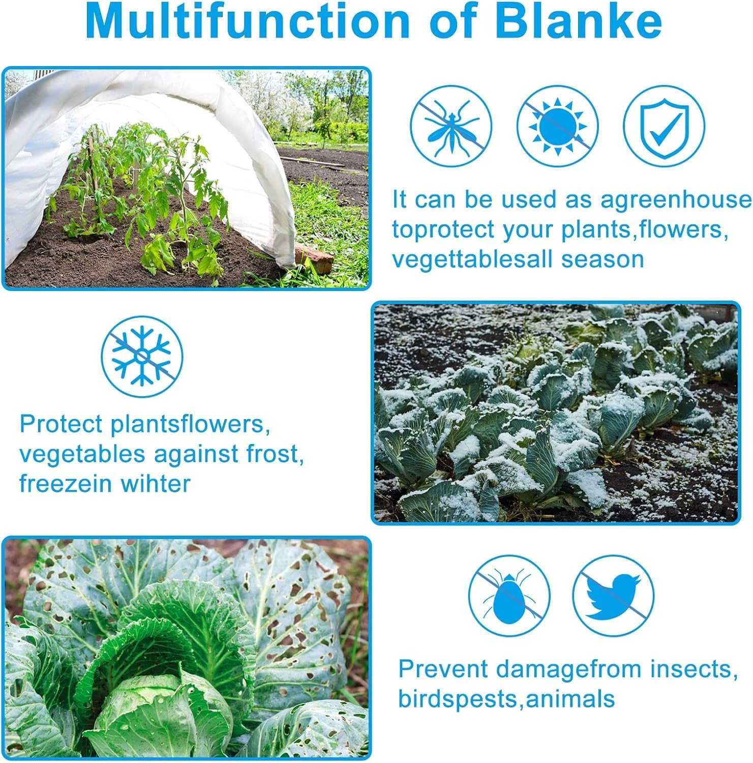 NONMON 2 Pack Plant Covers Freeze Protection 10 x 30FT 1.2oz Frost Cloths | 2.2oz Trees Covers Frost Blanket Plant